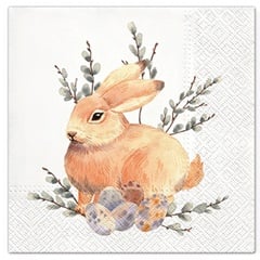 Χαρτοπετσέτες για ντεκουπάζ Watercolor Bunny - 1 τεμάχιο