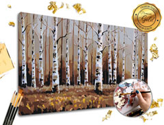 Ζωγραφική με αριθμούς PREMIUM GOLD - Δάσος σημύδων