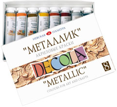 Ακρυλικο χρωμα μεταλλικο DECOLA 8x18 ml 