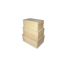 Σετ ξυλινα κουτια με καπακι για διακοσμηση - 3 τεμ 