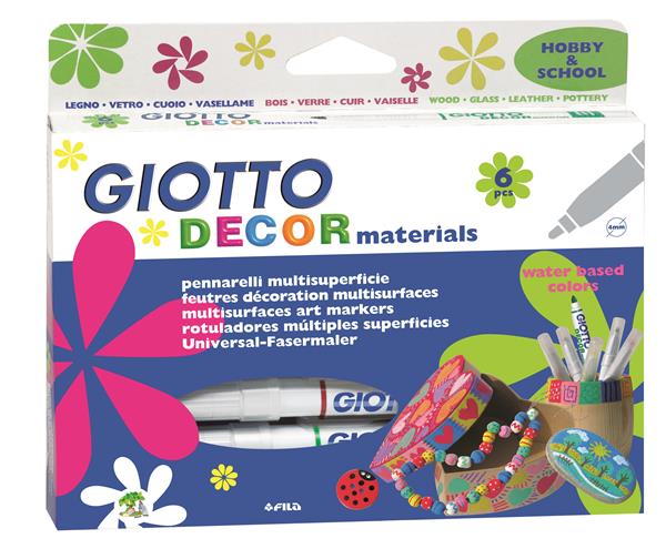 Διακοσμητικοι μαρκαδοροι GIOTTO Decor materials / σετ 6 τεμαχια