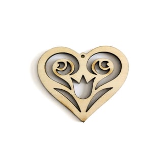 Ξύλινο ημιτελές προϊόν για την παραγωγή κοσμημάτων - στολίδι καρδιά 2