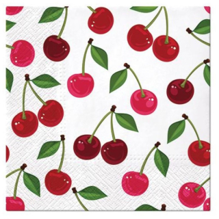 Χαρτοπετσέτες  για ντεκουπάζ  Cherries Pattern - 1 τεμάχιο