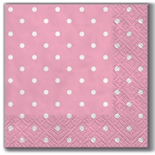 Χαρτοπετσέτες για ντεκουπάζ Coctail Pink Dots - 1 τεμάχιο 