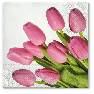 Χαρτοπετσέτες για ντεκουπάζ Lovely Tulips - 1 τεμάχιο 