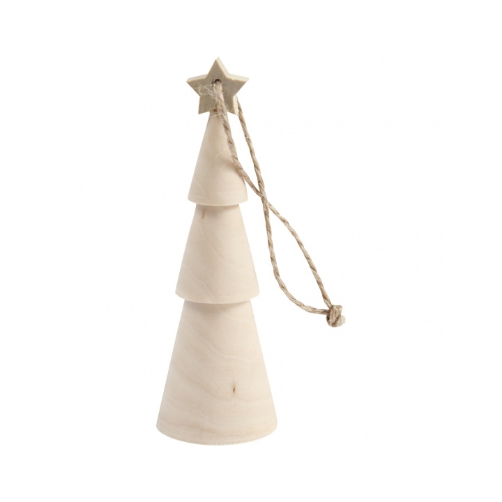 Ξύλινο στολίδι κρεμαστό - Χρισουγεννιάτικο δέντρο με αστέρι 