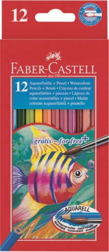 Ξυλομπογιες ακουαρελας σετ- 12 χρώματα - χαρτινη θηκη