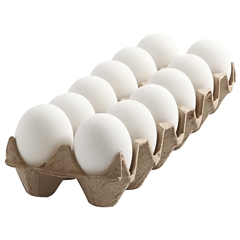 Λευκά πλαστικά αυγά - 12 τεμάχια / 6 εκ