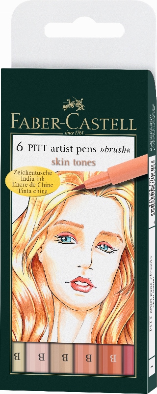 Μαρκαδοροι Art Pen PITT - Σετ 6 Skin