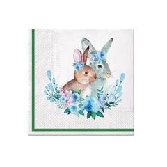 Πετσέτες ντεκουπάζ - Bunnies with Wreaths  - 1τμχ
