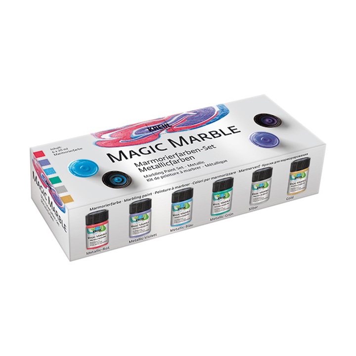 Σετ χρώματα με μαρμαρινό εφέ Kreul Magic Marble 6x20 ml 