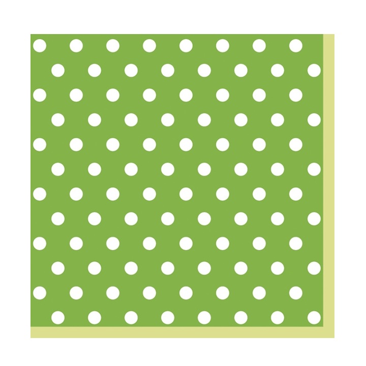 Χαρτοπετσέτες για ντεκουπάζ - πράσινο με πουά - 1 τεμ