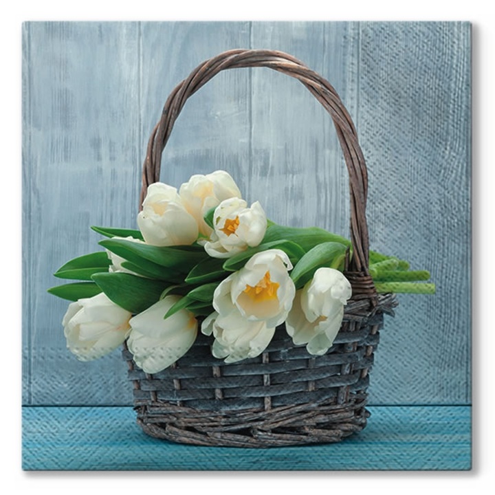 Χαρτοπετσέτες για ντεκουπάζ  Tulips in the Basket - 1 τεμάχιο 